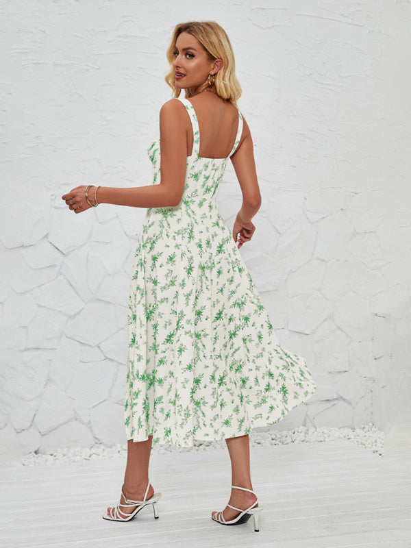 Women’s Fashionable Floral Pastoral Long Dress
