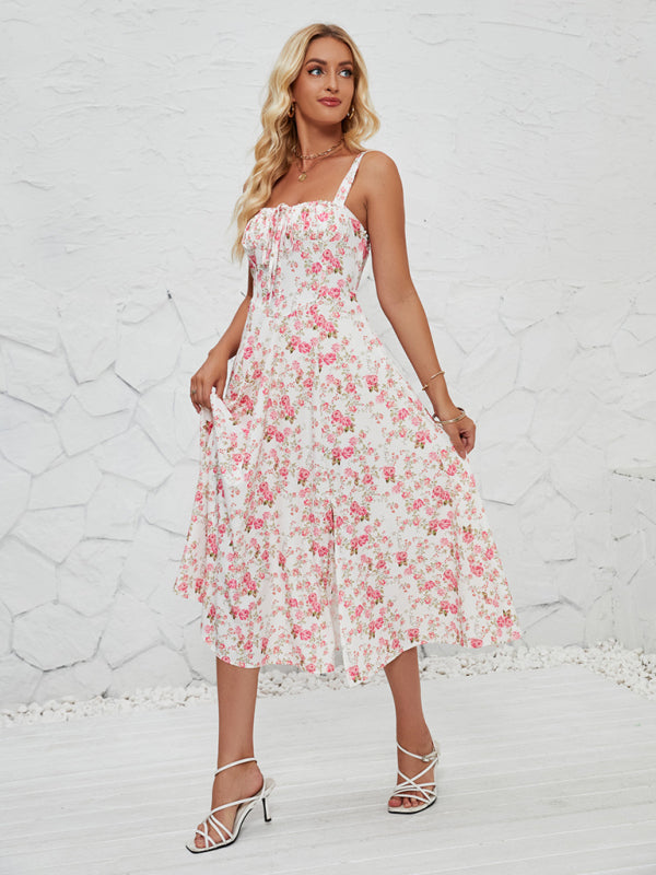 Women’s Fashionable Floral Pastoral Long Dress