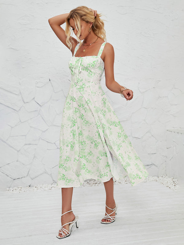 Women’s Fashionable Floral Pastoral Long Dress