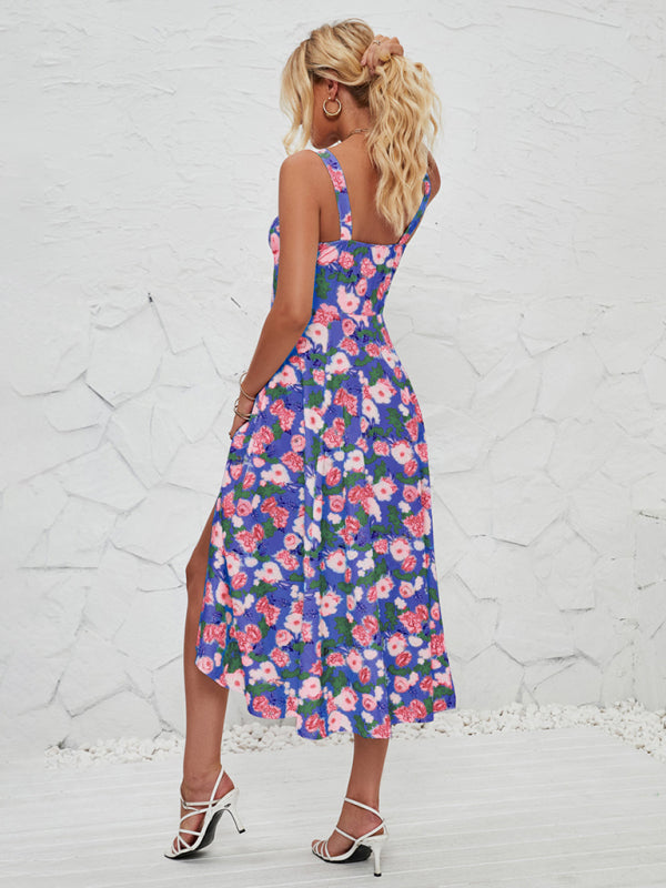 Women’s Fashionable Floral Pastoral Long Dress