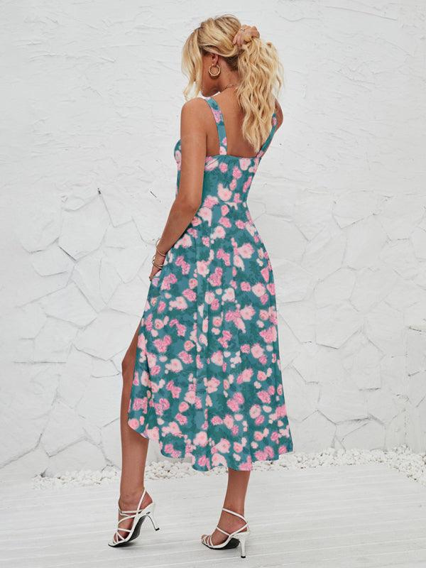 Women’s Fashionable Floral Pastoral Long Dress