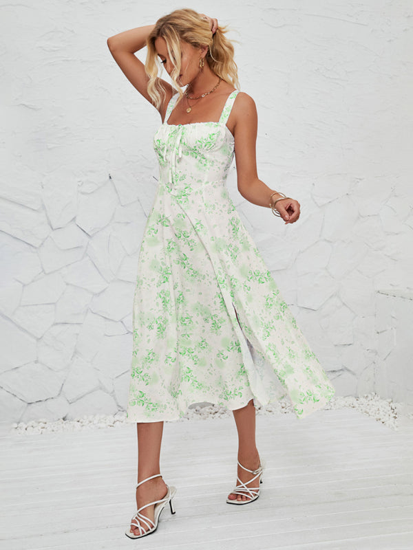 Women’s Fashionable Floral Pastoral Long Dress