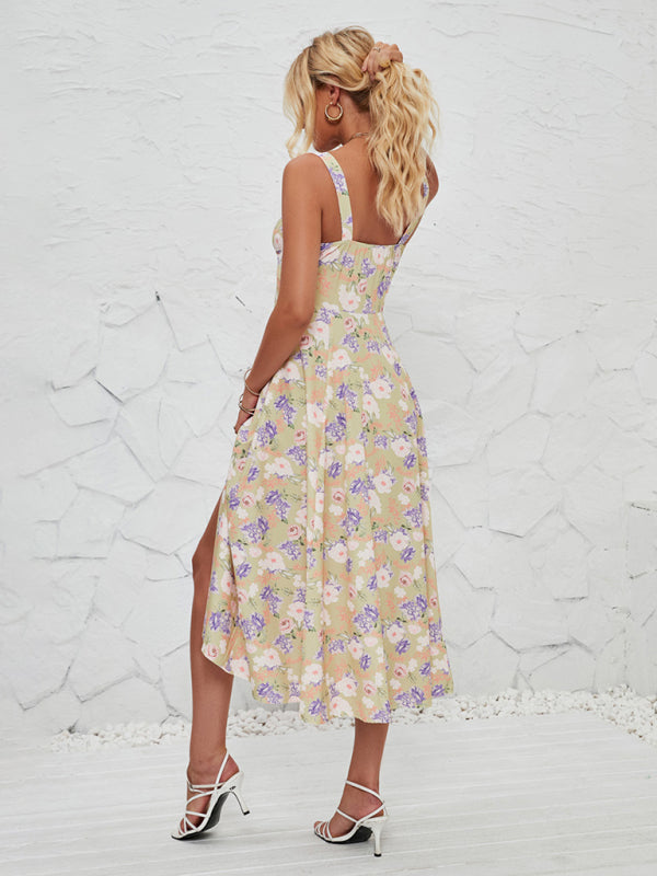 Women’s Fashionable Floral Pastoral Long Dress