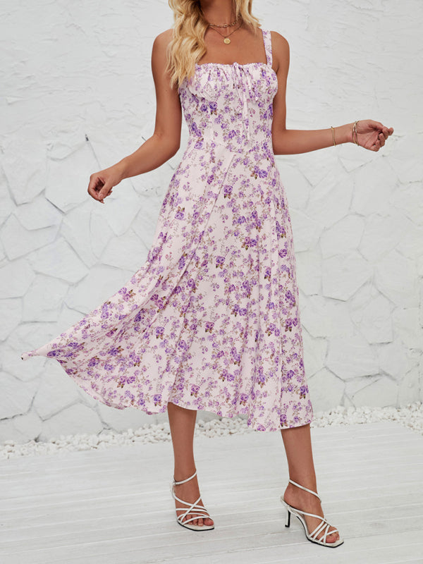 Women’s Fashionable Floral Pastoral Long Dress - Pattern4 / S