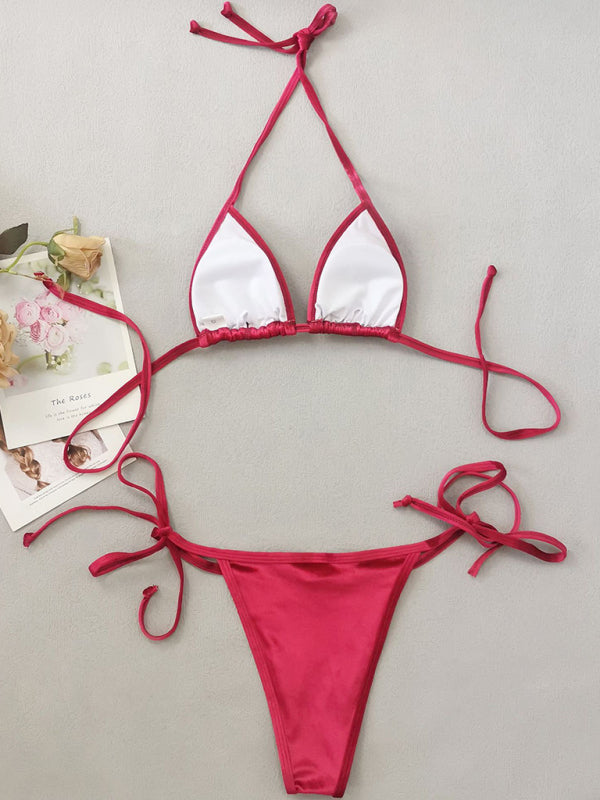 Women’s gold velvet sexy and elegant strappy bikini