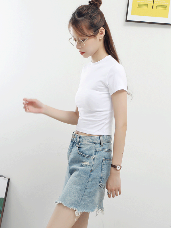 Women’s Half Turtleneck Short Sleeve Top