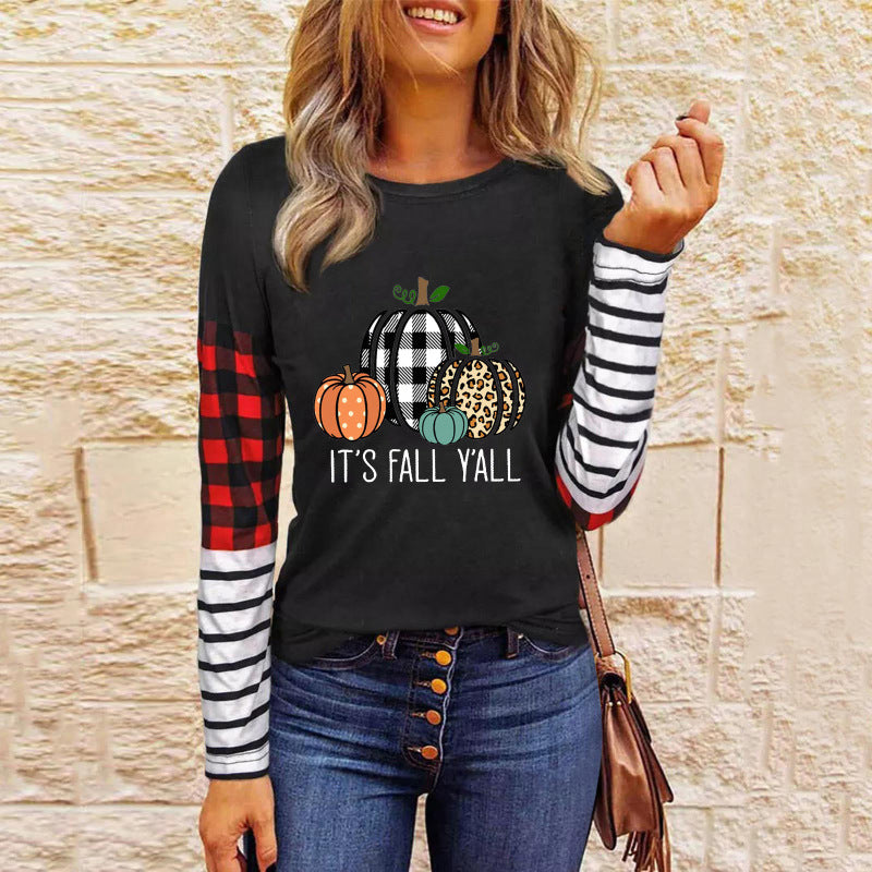 Women’s Halloween Patchwork Knit Top - Pattern2 / S