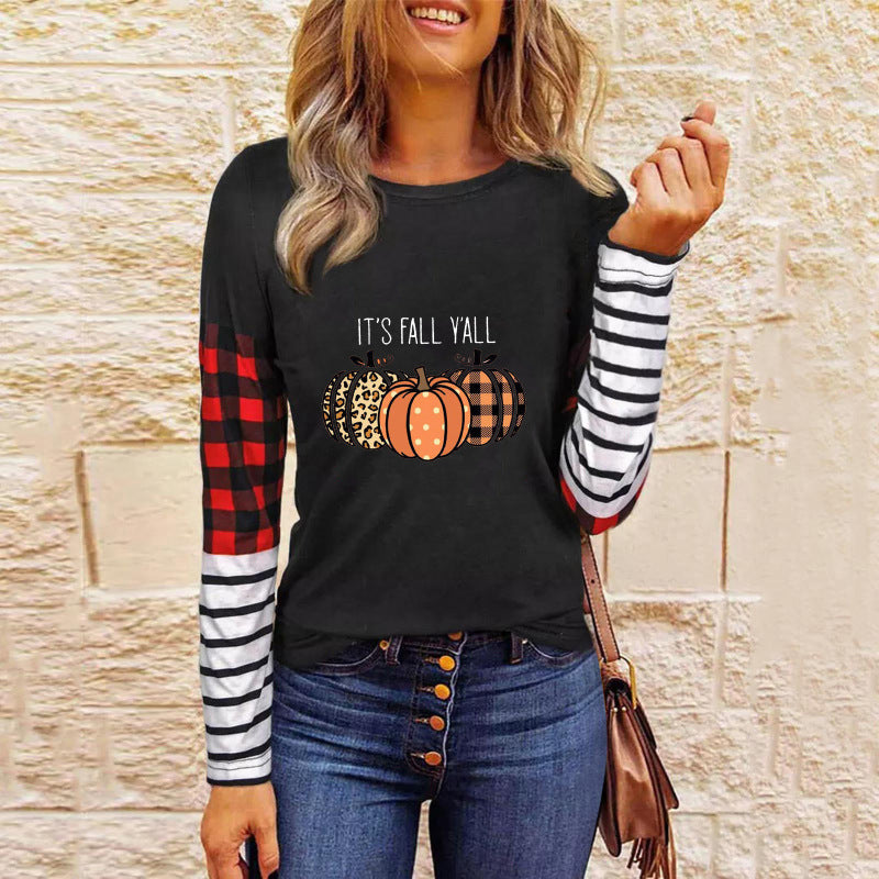 Women’s Halloween Patchwork Knit Top - Pattern5 / S