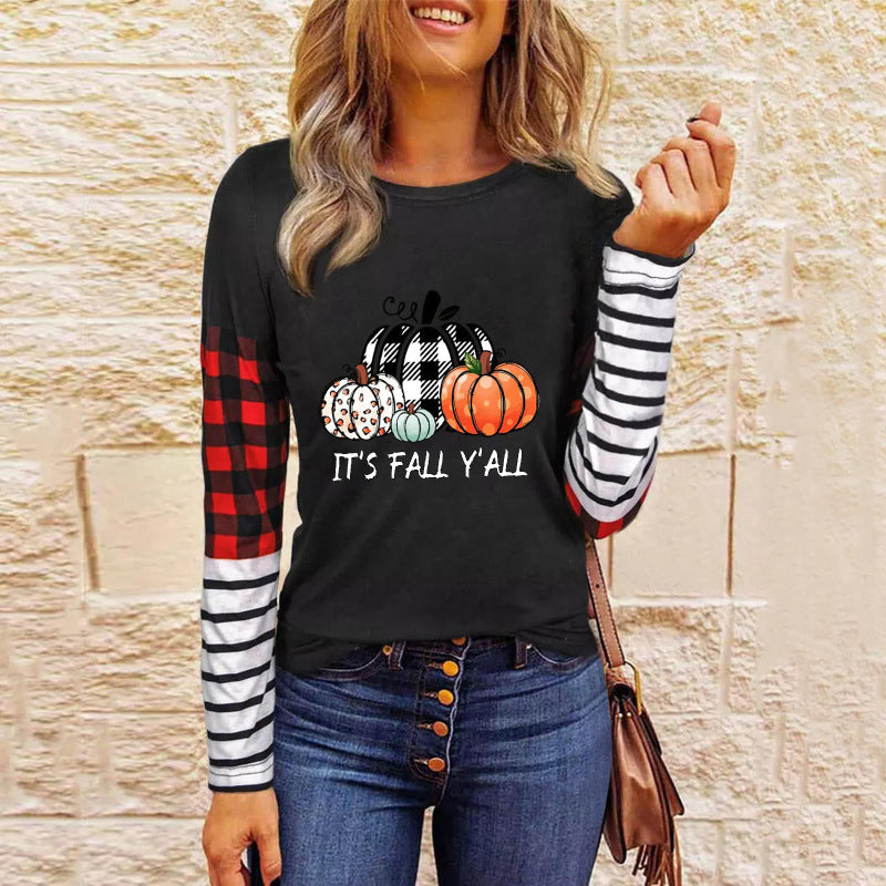 Women’s Halloween Patchwork Knit Top - Pattern6 / S