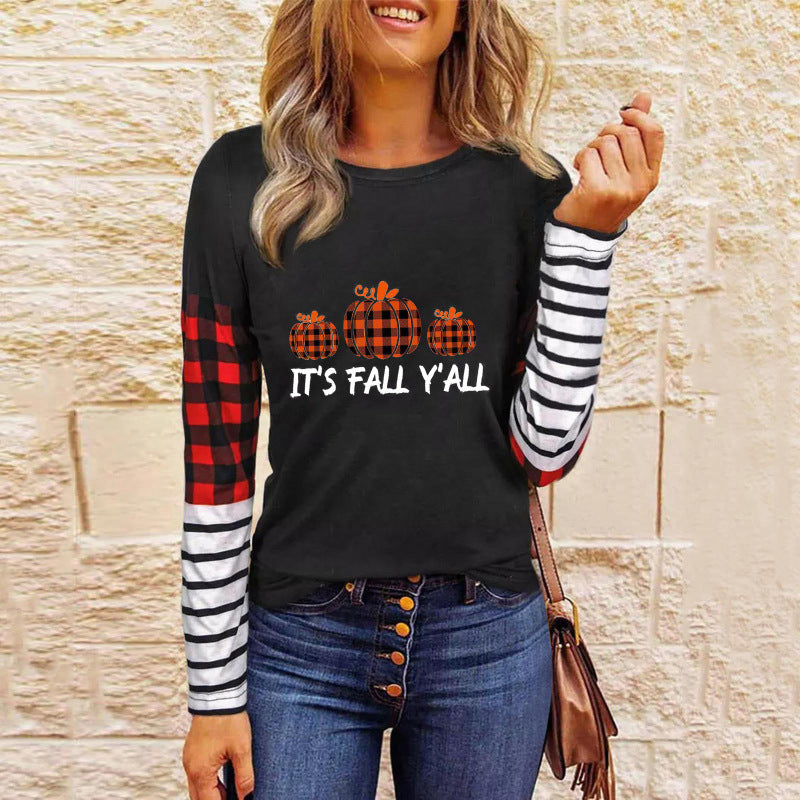 Women’s Halloween Patchwork Knit Top - Pattern8 / S