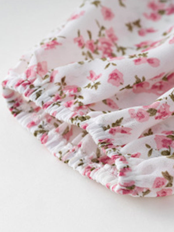 Women's holiday casual floral earring dress - Closther