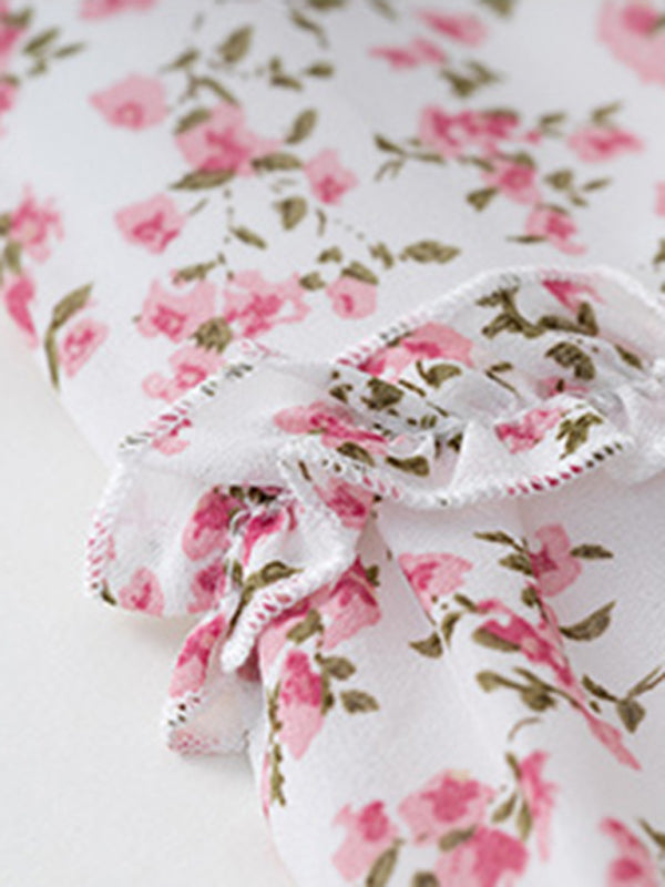 Women's holiday casual floral earring dress - Closther