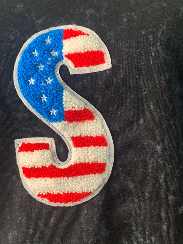 Women’s Independence Day English Letters Short Sleeve T-Shirt Top