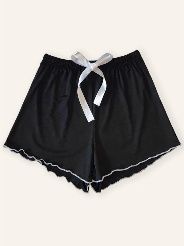 Women’s Knitted Casual Comfort Short Pajama Pants - Black / S