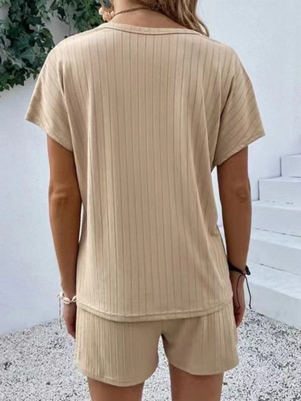 women’s knitted casual home two piece suit