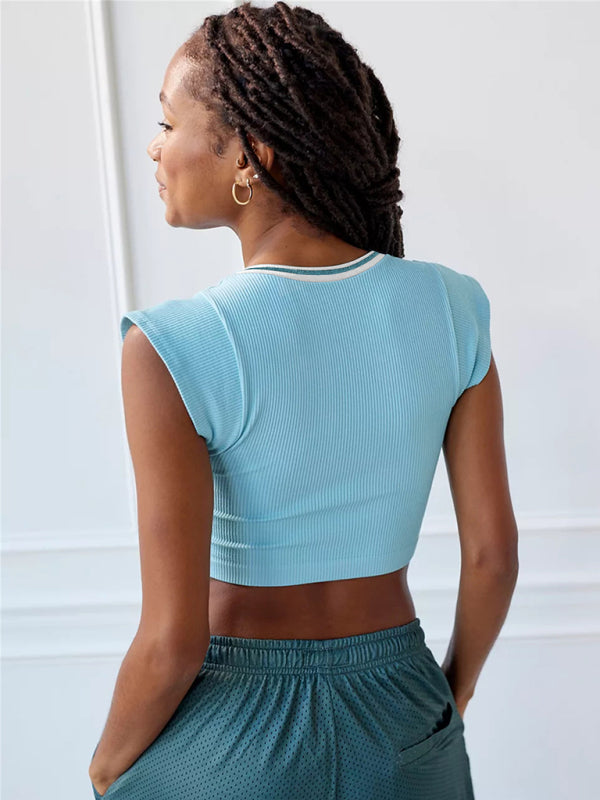 Women’s Knitted Half Cardigan Small Flying Sleeve Short Vest