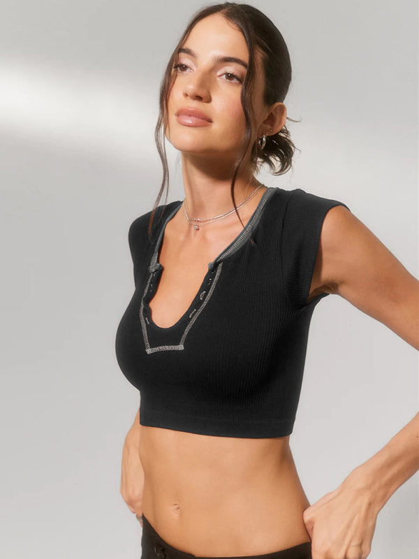 Women’s Knitted Half Cardigan Small Flying Sleeve Short Vest