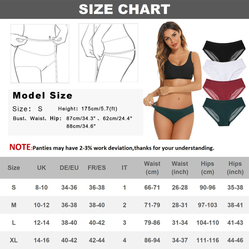 Women’s Lace Panties Hipster Ladies Low Rise Full Briefs Lace Underwear