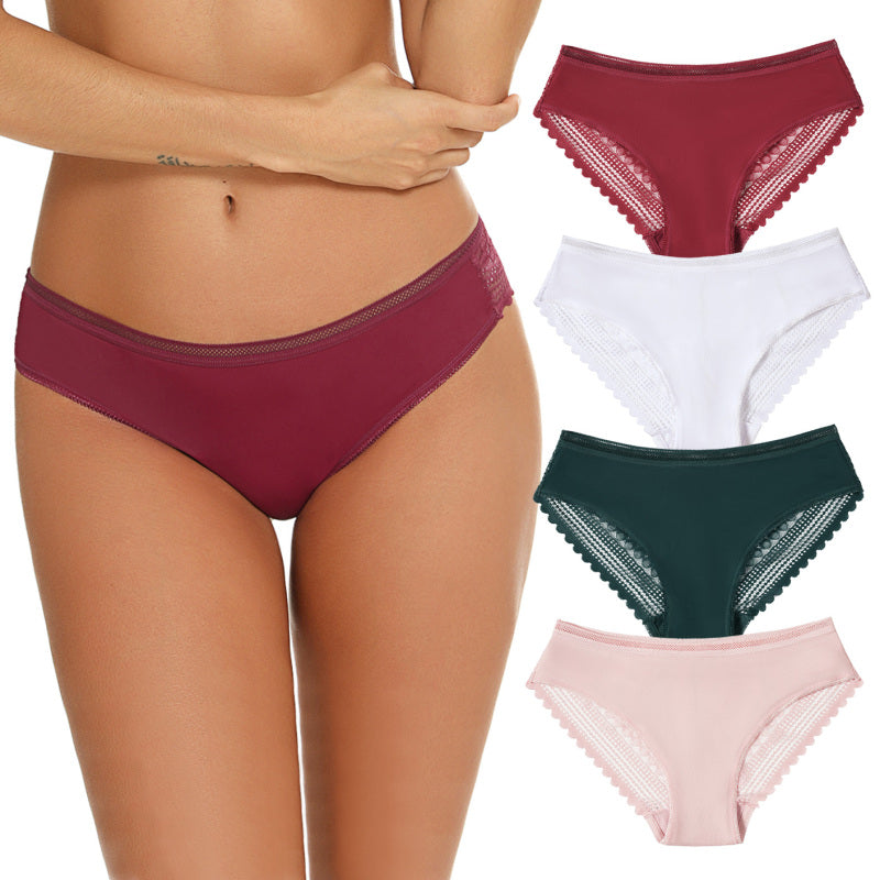 Women’s Lace Panties Hipster Ladies Low Rise Full Briefs Lace Underwear