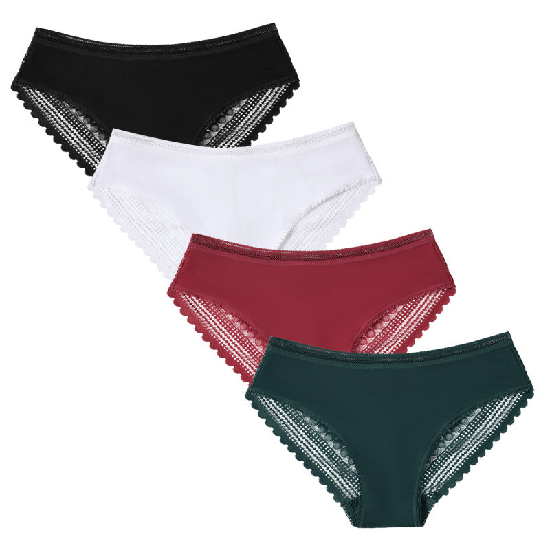 Women’s Lace Panties Hipster Ladies Low Rise Full Briefs Lace Underwear