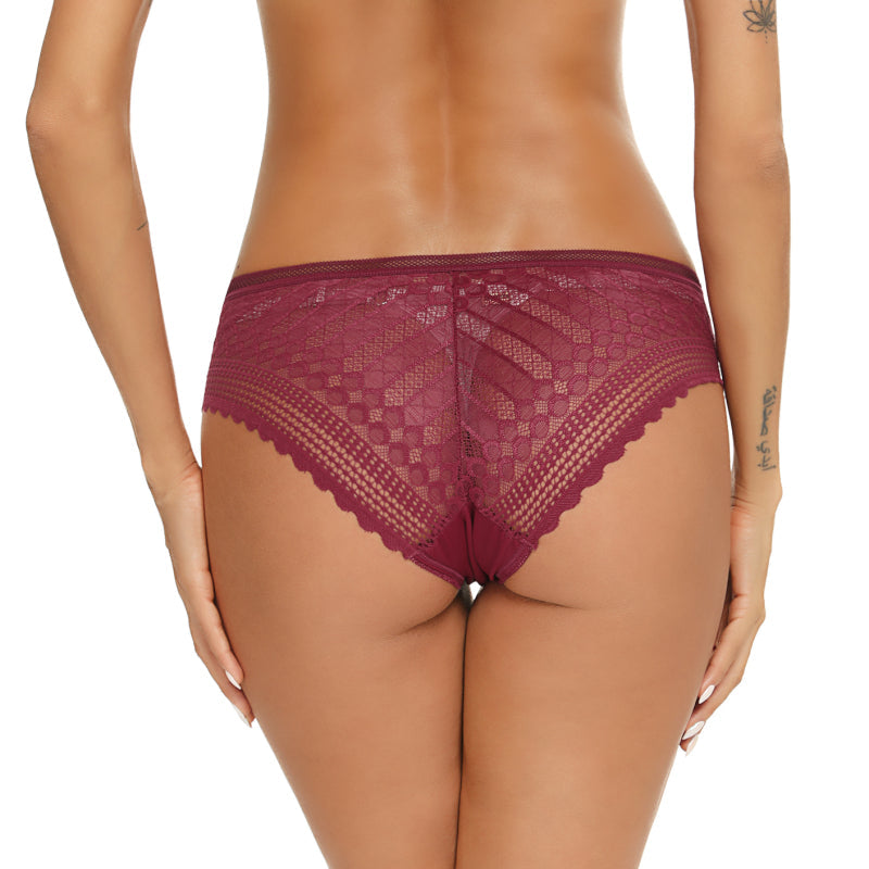 Women’s Lace Panties Hipster Ladies Low Rise Full Briefs Lace Underwear
