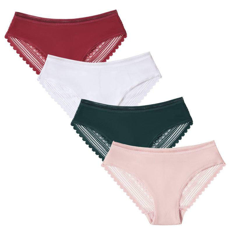 Women’s Lace Panties Hipster Ladies Low Rise Full Briefs Lace Underwear