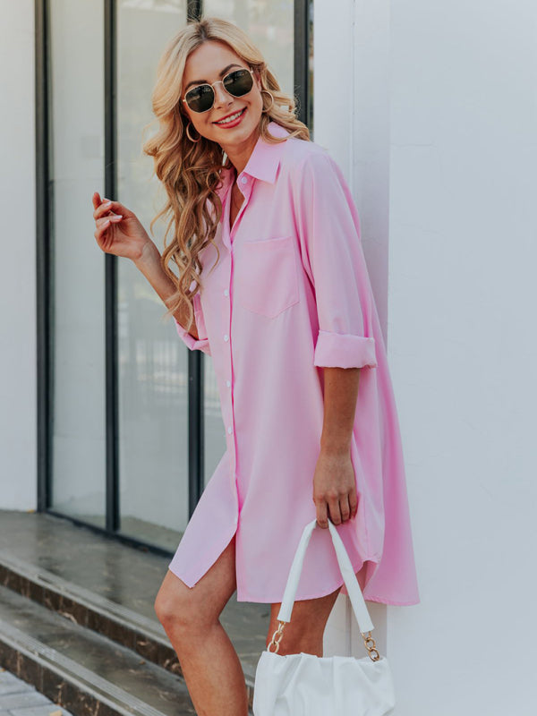 Women’s long casual temperament long-sleeved shirt