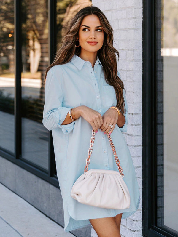 Women’s long casual temperament long-sleeved shirt