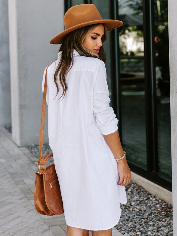 Women’s long casual temperament long-sleeved shirt