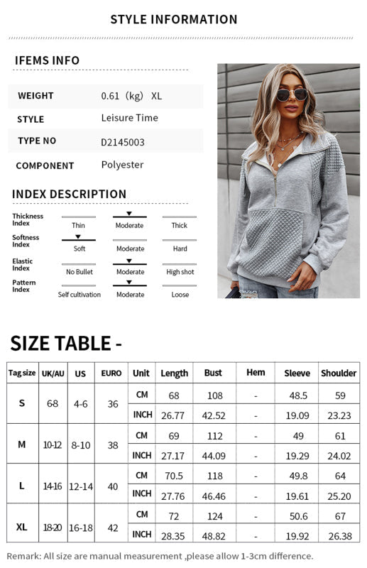 Women’s Long Sleeve Zippered Diamond Check Coat