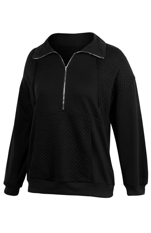 Women’s Long Sleeve Zippered Diamond Check Coat