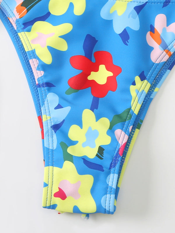 Women’s New Bikini Floral Print Beach Strap Swimsuit