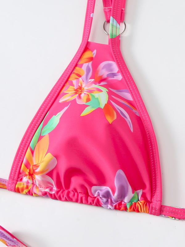Women’s New Bikini Floral Print Double Strap Swimsuit