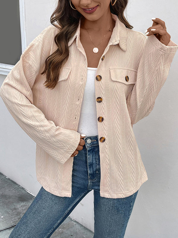 Women’s New Lapel Casual Cardigan Jacket - Khaki / S