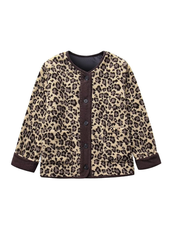 Women’s new leopard print casual loose long-sleeved coat jacket