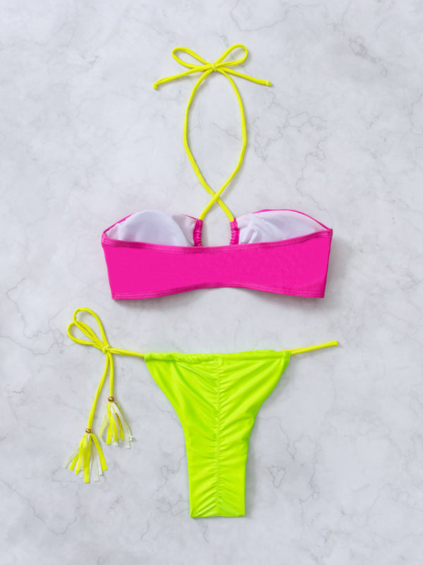 Women’s new patchwork bikini sexy split swimsuit