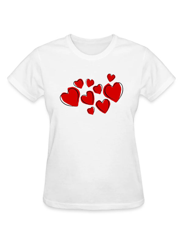 Women’s new slim fit short sexy hottie Valentine’s Day T-shirt - Dark Red / S