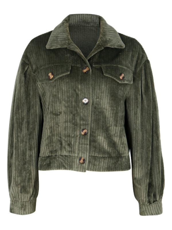 Women's New Solid Color Plush Casual Short Jacket - Closther