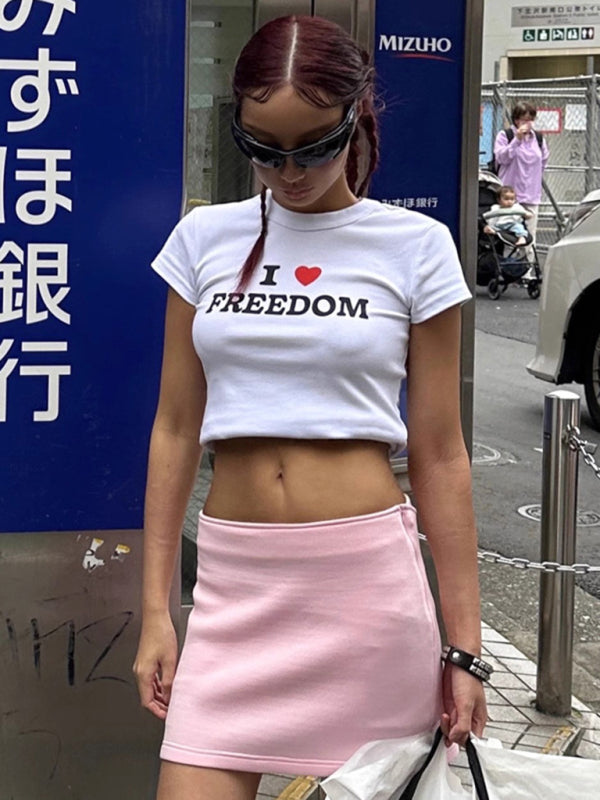 Women’s new street style sexy navel-baring short-sleeved T-shirt