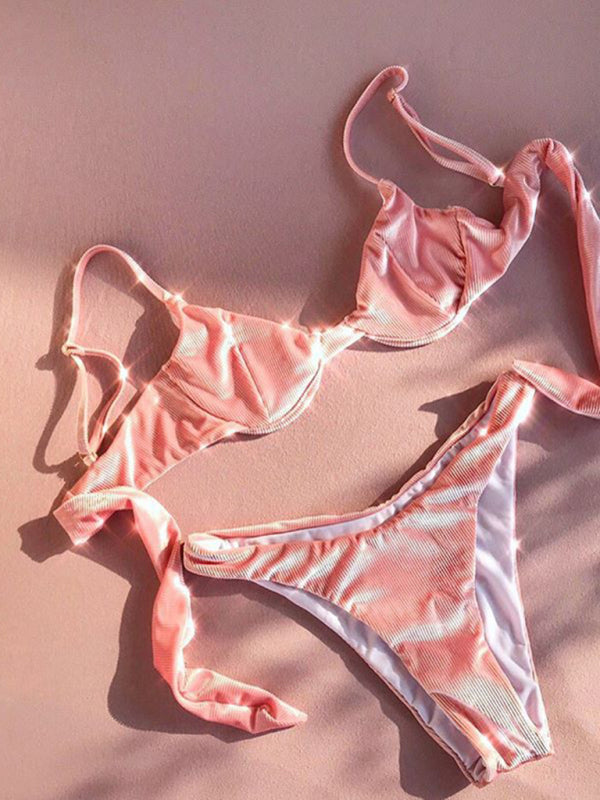 Women’s one-piece swimsuit women’s solid color sexy bikini
