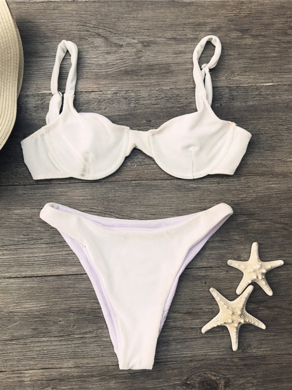 Women’s one-piece swimsuit women’s solid color sexy bikini