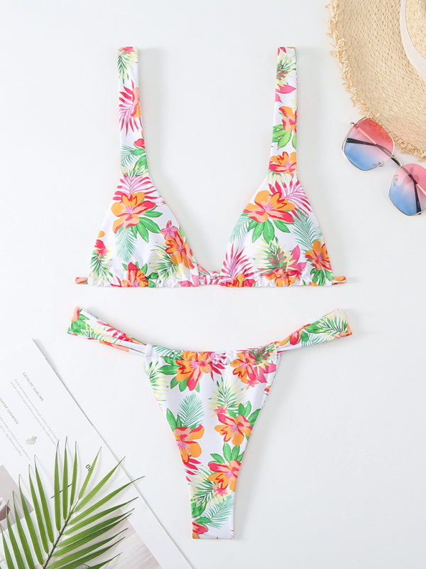 Women’s printed sexy backless bikini