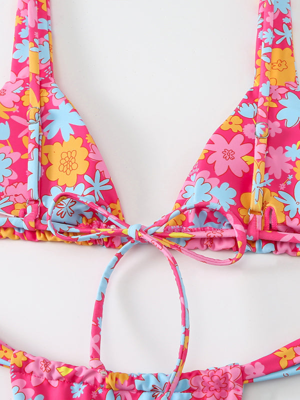 Women’s printed sexy backless bikini