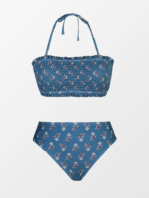 Women’s resort beach suspender floral bikini