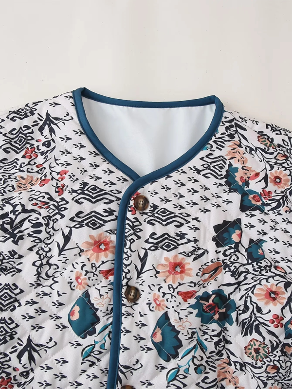 Women’s Retro Casual Floral Cotton Jacket