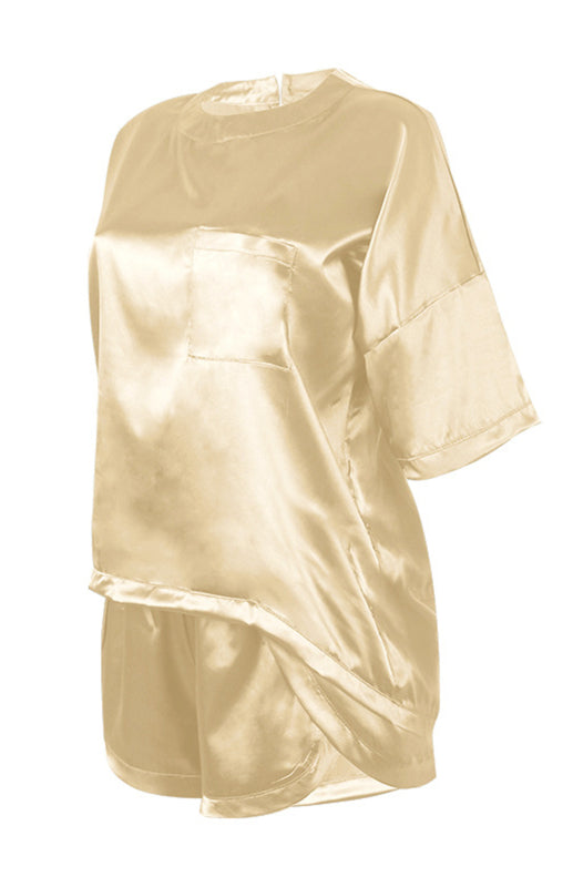 Women’s Round Neck Short-Sleeved Pajamas Set