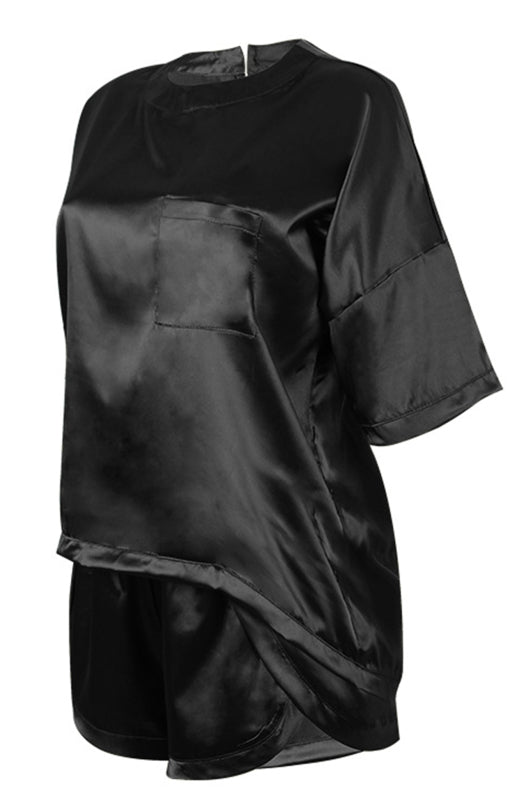 Women’s Round Neck Short-Sleeved Pajamas Set