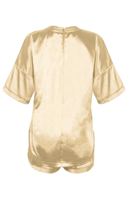 Women’s Round Neck Short-Sleeved Pajamas Set