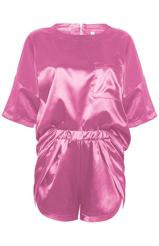 Women’s Round Neck Short-Sleeved Pajamas Set