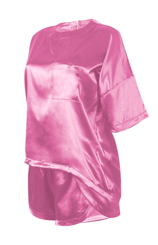 Women’s Round Neck Short-Sleeved Pajamas Set